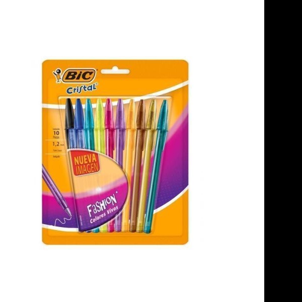 BOLIGRAFO CRISTAL FASHION BIC 1.2MM SURT. BL C10 C24